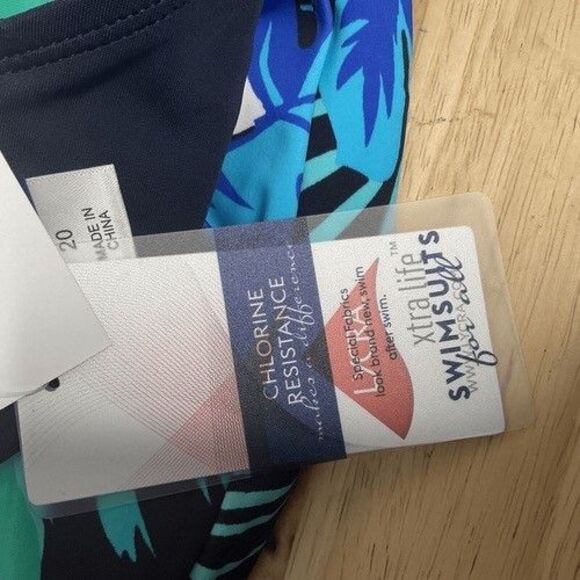 NWT Swimsuits For All Chlorine Resistant One Piece Swimsuit Women Plus Size 20 - Picture 4 of 14